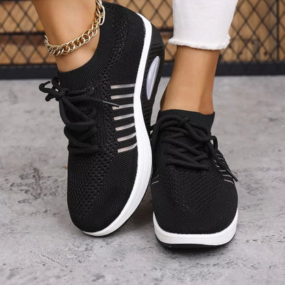 Breathable Mesh Lace Up Sneakers