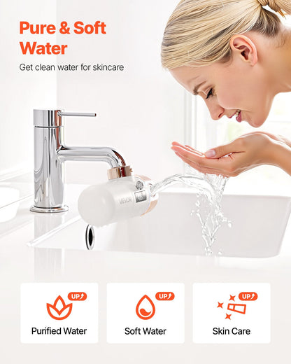 Skincare Water Filter Bathroom Sink Faucet Purifier For Skin White  Gold