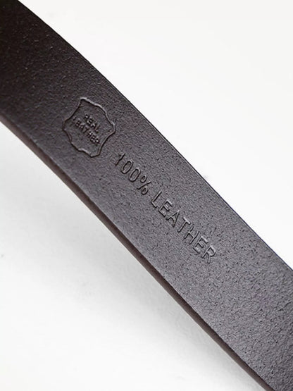 Leather Belt with Golden Buckle