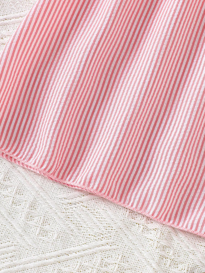 Children's Embroidered Striped Dress