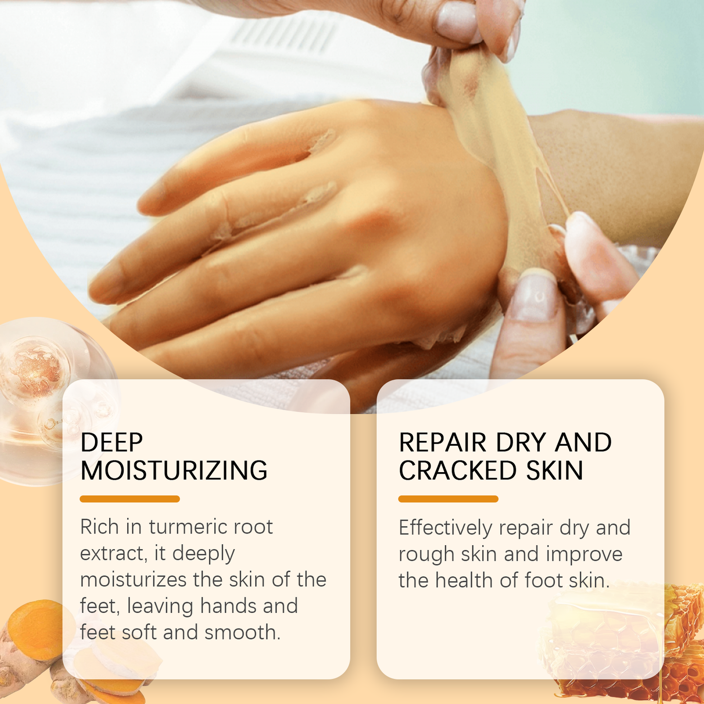 Wiyun Vitamin C Turmeric Pulls Hand And Foot Mask, Gently Cleans Dead Skin, Restores Moisture And Nourishes Delicate Hands And Feet Skin