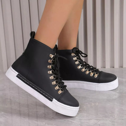 Lace-Up Platform Sneakers