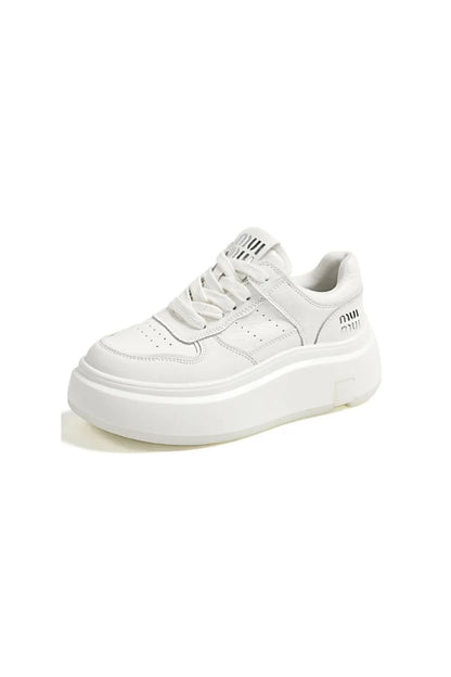 Lace Up Round Toe Platform Sneakers