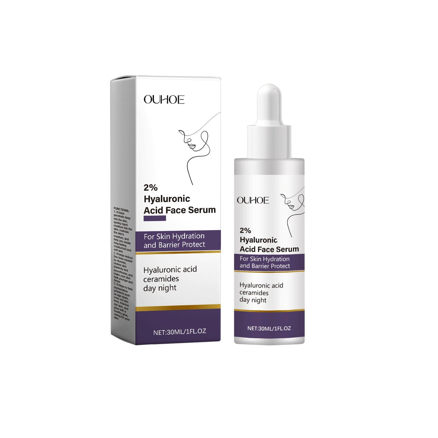 OUHOE Facial Hydrating Essence With Hyaluronic Acid, Moisturizes And Nourishes The Skin Deeply