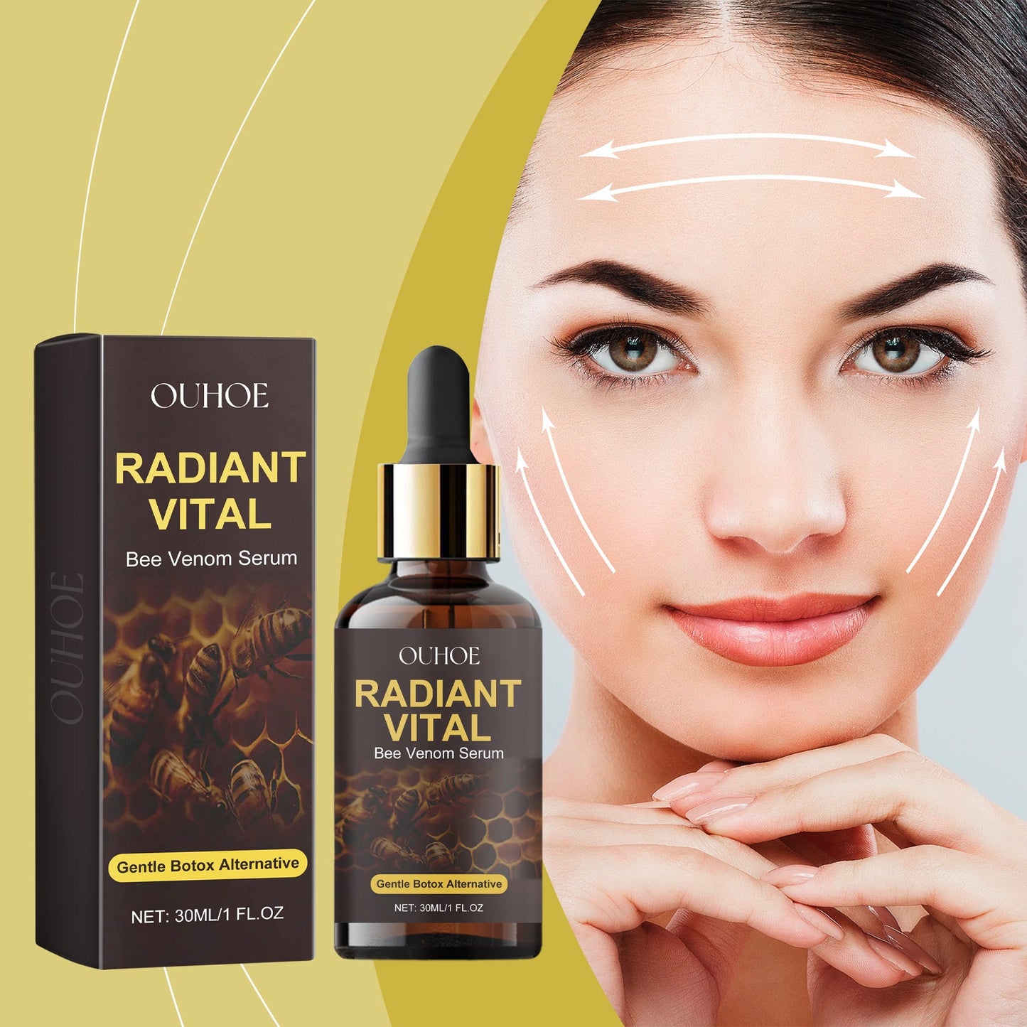 Ouhoe Bee Venom Facial Essence Hydrates And Moisturizes Skin And Reduces Fine Lines And Wrinkles On The Face