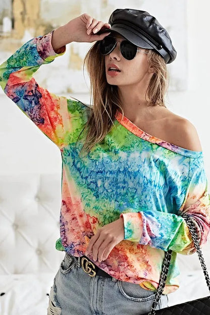 BiBi Tie Dye Soft Knit Jersey T-Shirt