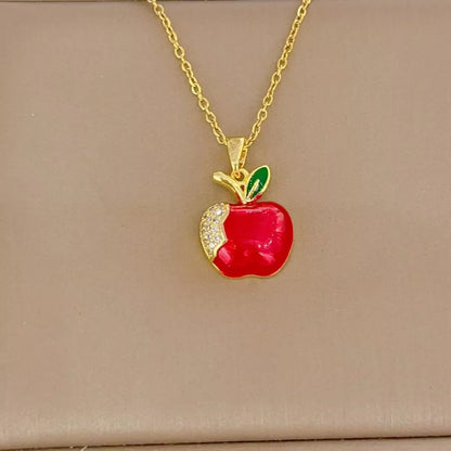 18K Gold-Plated Apple Necklace