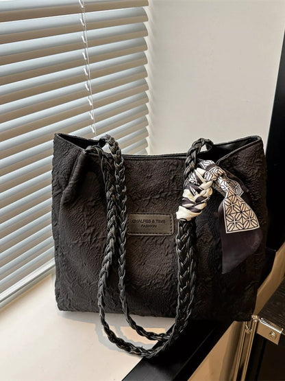 Braided Handle Tote Bag