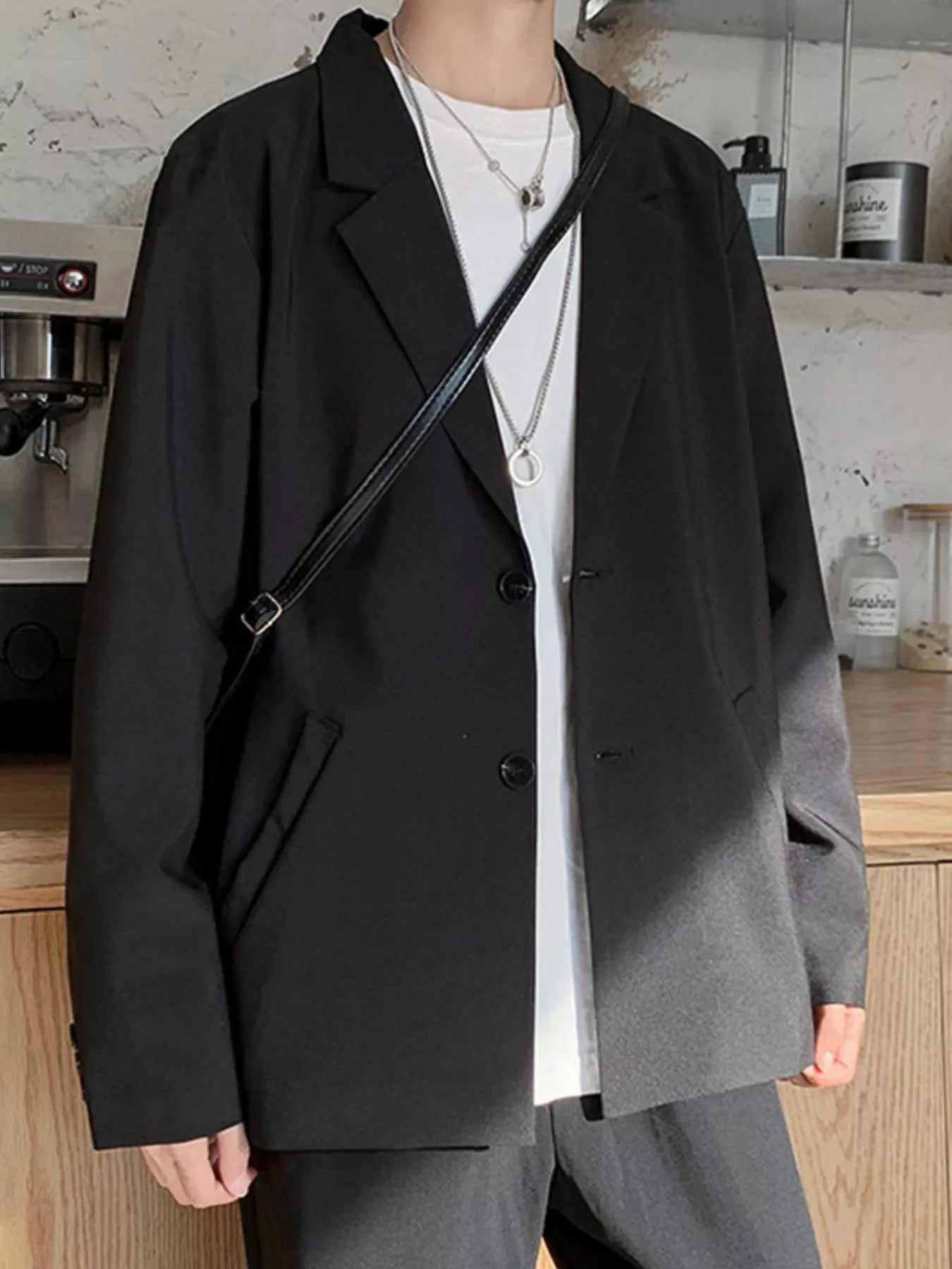 Men's Full Size Casual Solid Color Relaxed Fit Blazer Plus Size