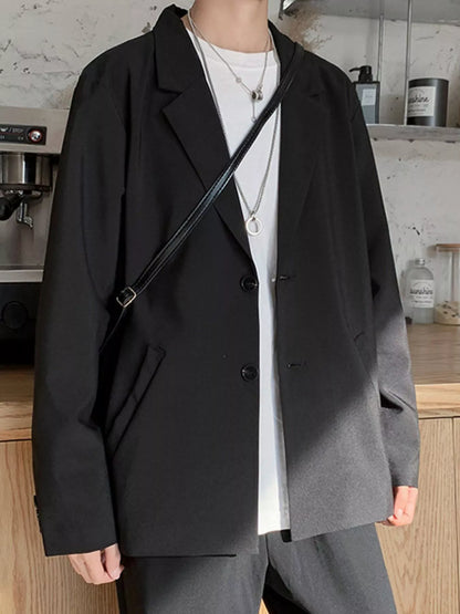 Men's Full Size Casual Solid Color Relaxed Fit Blazer Plus Size