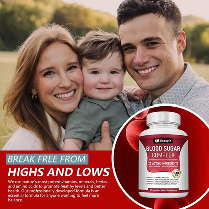 Blood Sugar Complex With Cinnamon, Chromium And Mulberry - 20 Active Ingredients, 60 Capsules - Supports Healthy Blood Sugar Levels