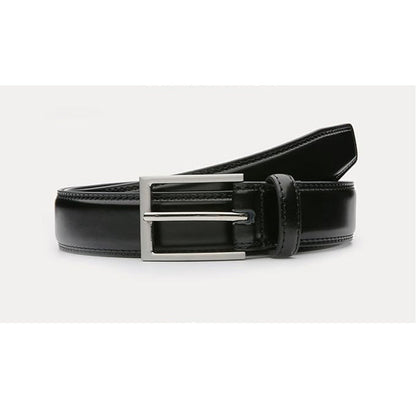 Black 100cm Womens Genuine Leather Dress Belt Classic Casual Belt With Single Prong Buckle For Jeans Pants Work And Business