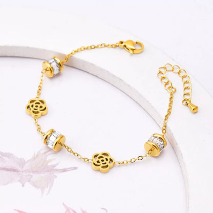 18K Gold-Plated Flower Bracelet