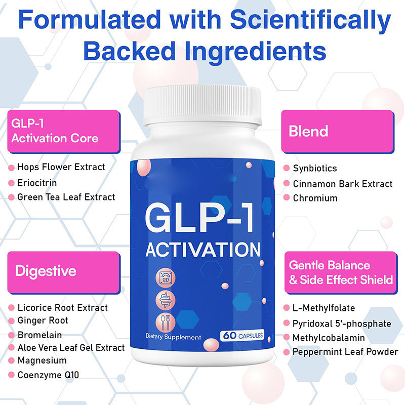 GLP-1 Support Capsules for Adults 60 Capsules Daily Dietary Supplement for Wellness and Healthy Lifestyle