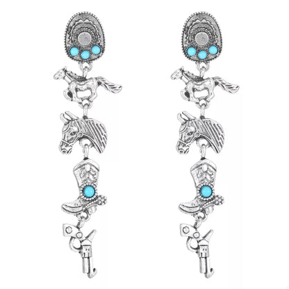 Western Style Turquoise Accent Earrings