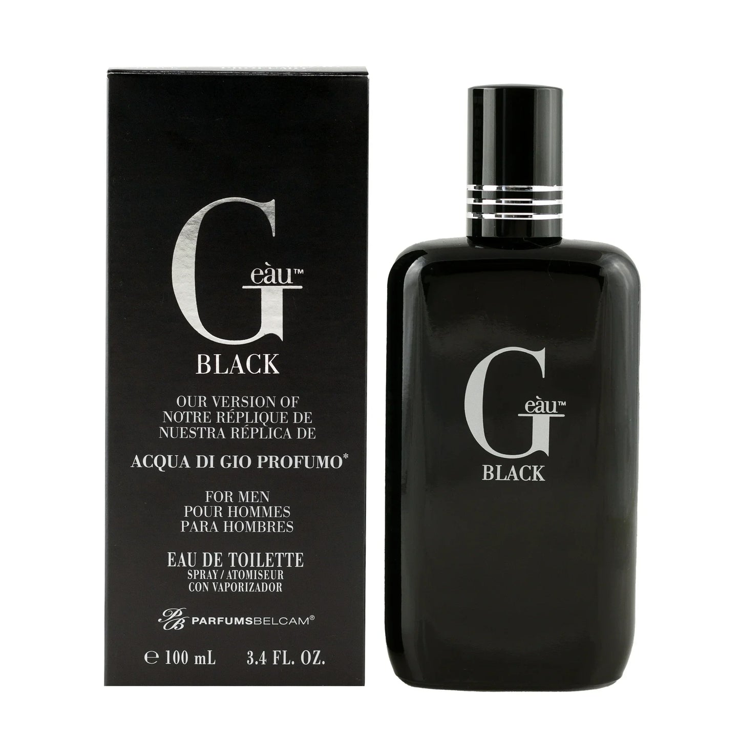 PARFUMS BELCAM G Eau Black Eau De Toilette Spray 3.4 Fl oz.