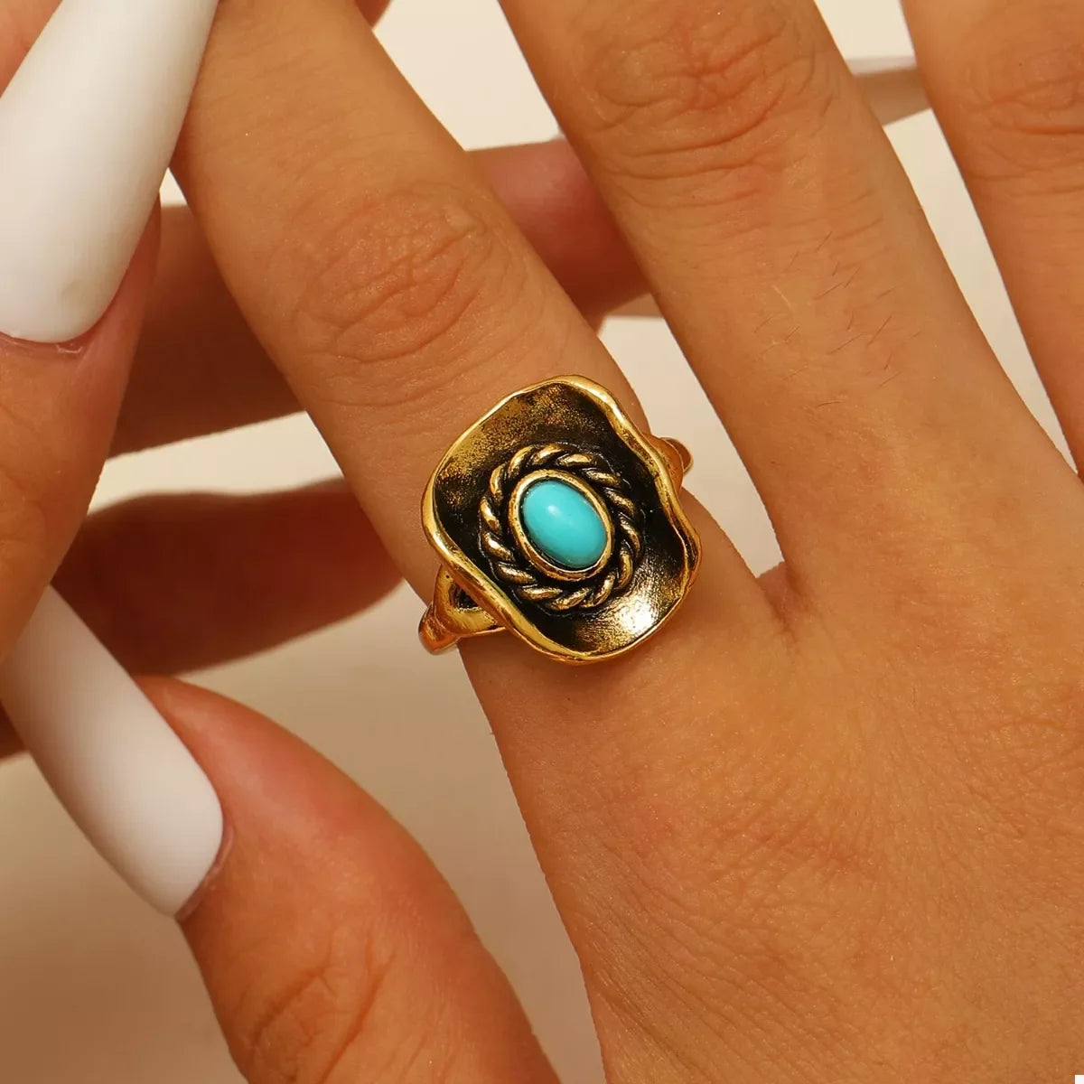 4 Piece Vintage Western Style Bull Head Rings