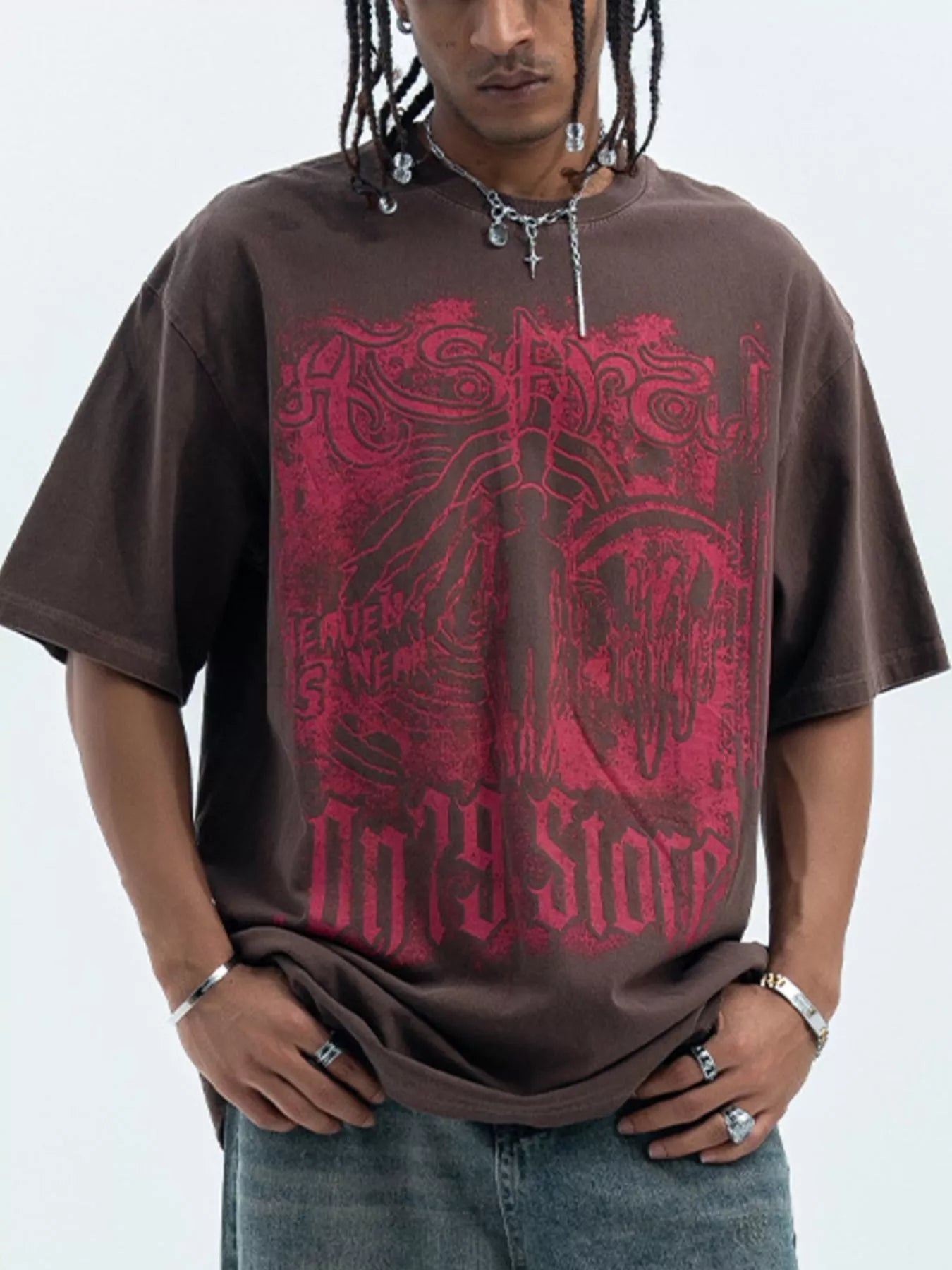 Men's Graphic Round Neck Oversized T-Shirt