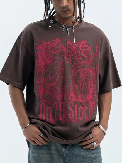 Men's Graphic Round Neck Oversized T-Shirt