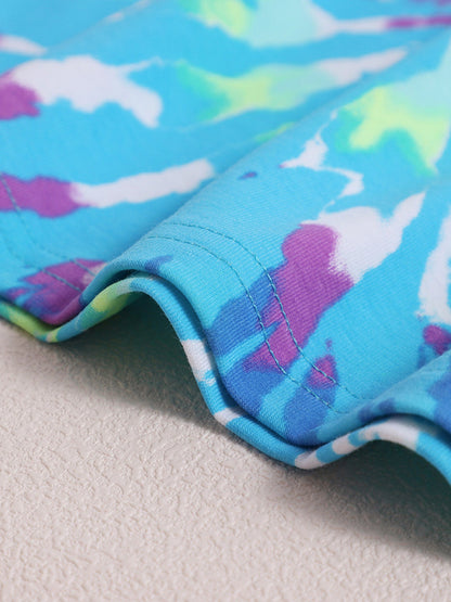 Children's Tie-Dye Ruffle Sleeve Dress