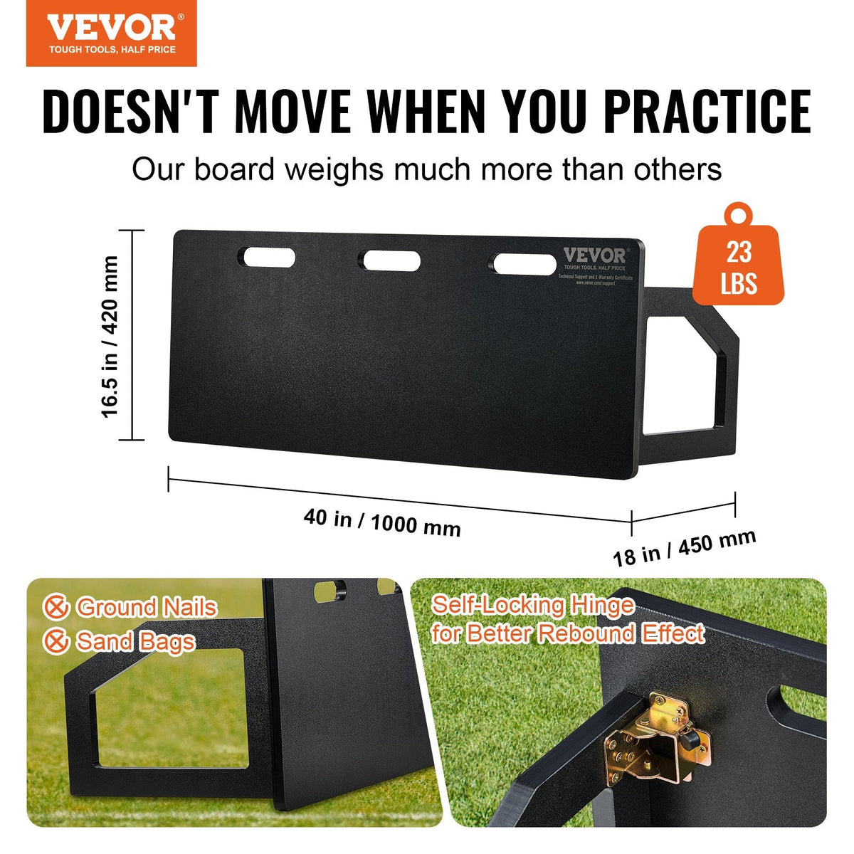VEVOR Soccer Rebounder Board,  Portable Soccer Wall With 2 Angles Rebound, Foldable HDPE Kickback Rebound Board, Soccer Training Equipment For Kids And Adults, Passing & Shooting Practice