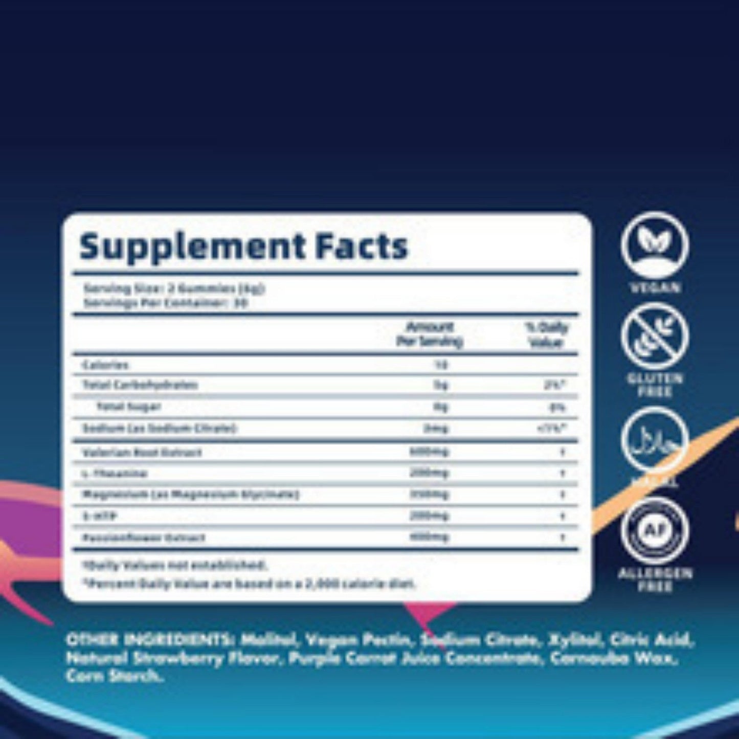 Natural Sleep Gummies, Melatonin-Free Formula, Sweet Strawberry Flavor, Supports Relaxation & Stress Relief, 60 Gummies