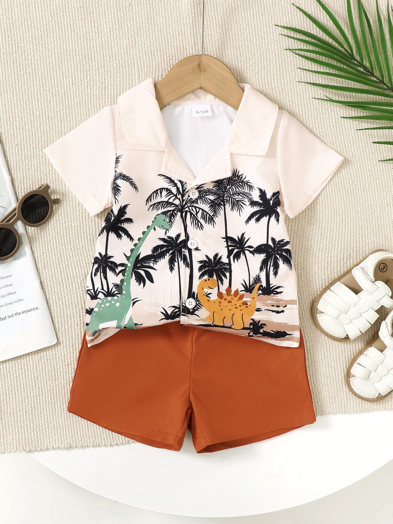 Children's Dinosaur Print Shirt and Shorts Set