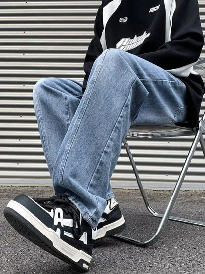 Men's Plus Size Wash Straight Leg Jeans