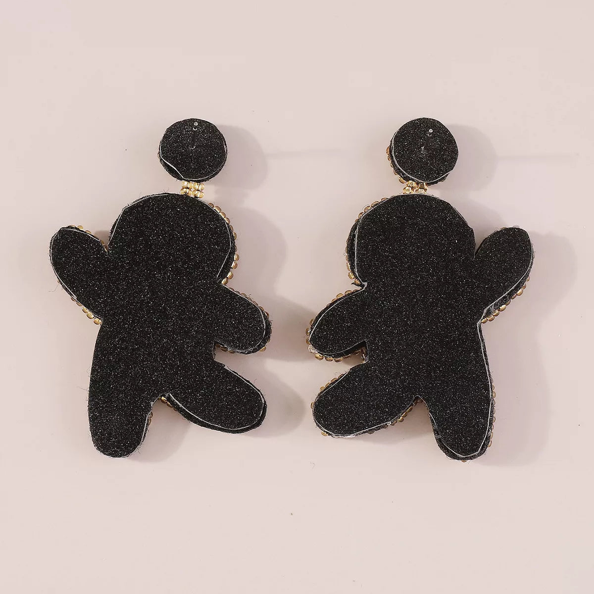 Christmas Gingerbread Man Beaded Dangle Earrings