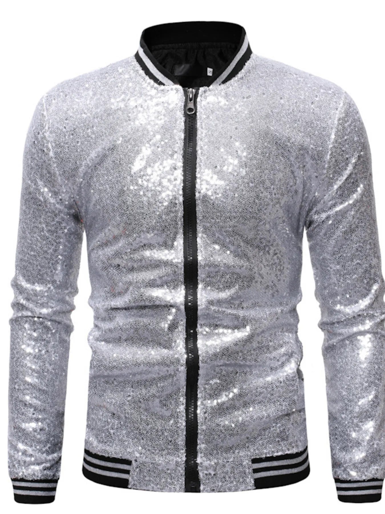 Men's Sequin Zip Up Jacket