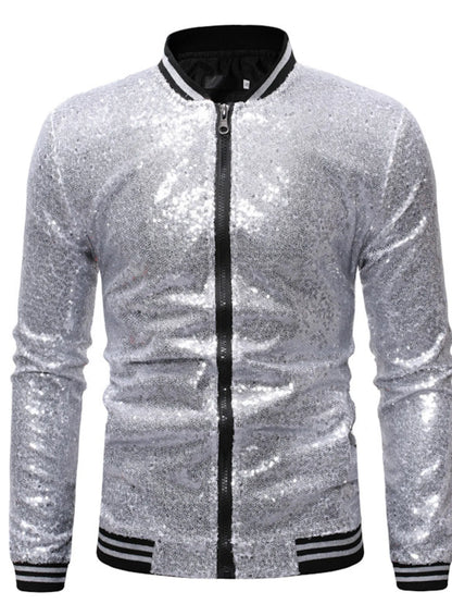 Men's Sequin Zip Up Jacket