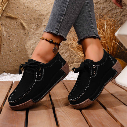 Lace Up Round Toe Sneakers