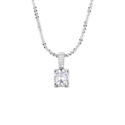 925 Sterling Silver Zircon Pendant Necklace