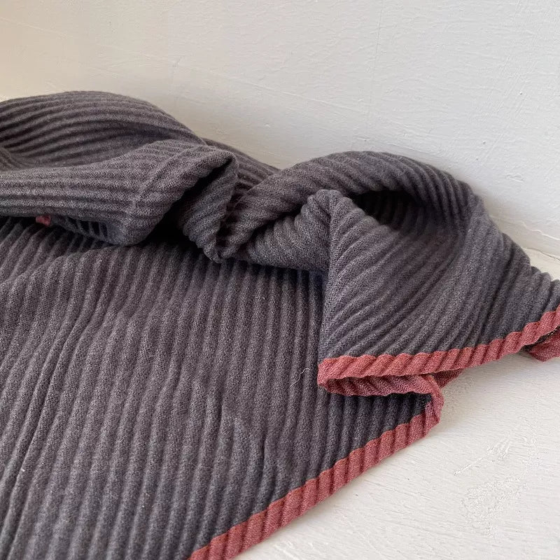 Contrast Trim Texture Warm Scarf