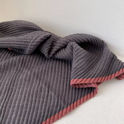 Contrast Trim Texture Warm Scarf