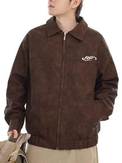 Men's Plus Size Wash Zip-Up Jacket