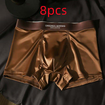 Men's Satin Light Luxury Ice Silk Underwear Summer Breathable Boxers Shorts New Boxers