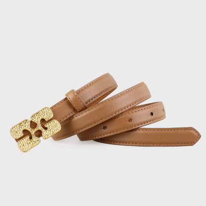 Gold Buckle Leather Belt