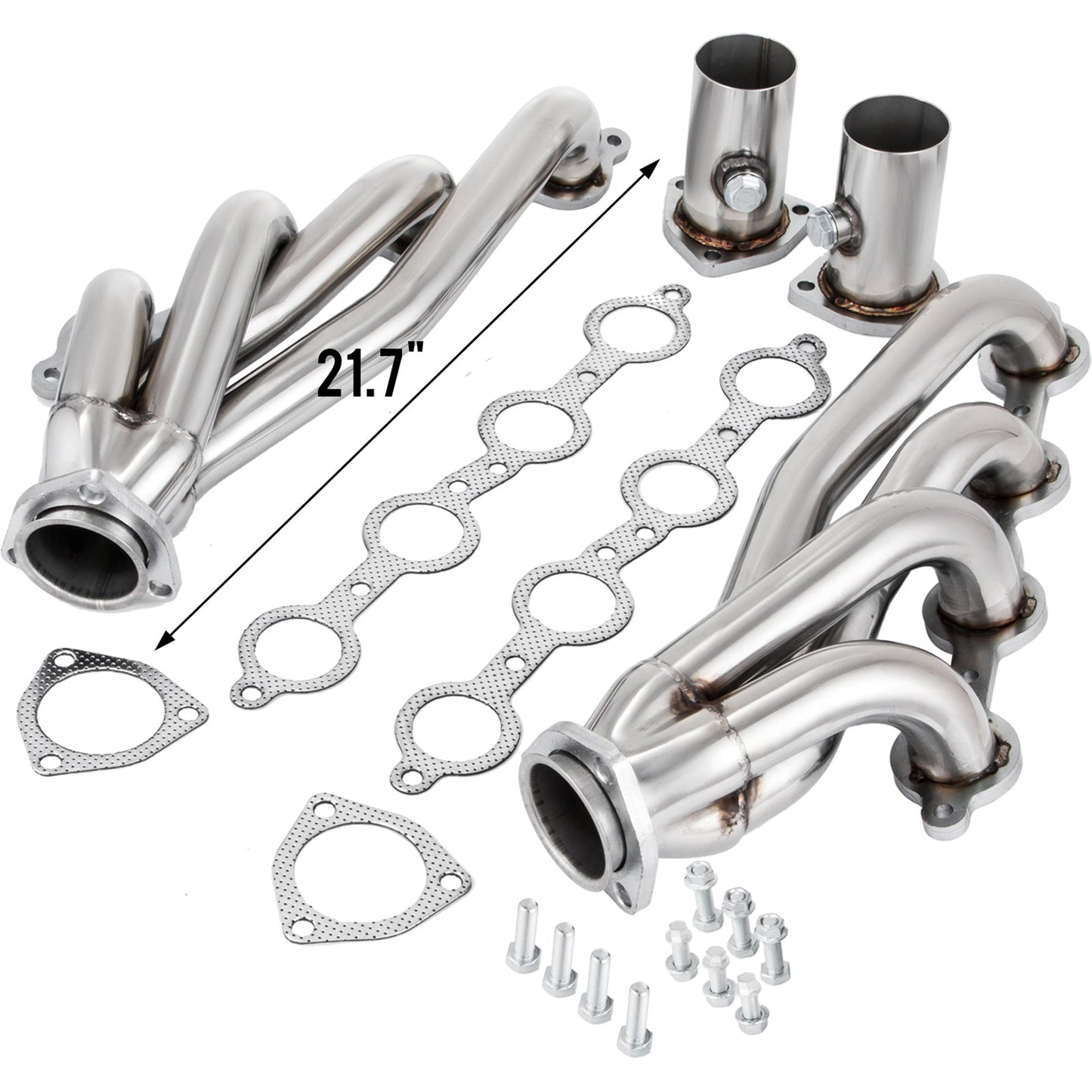 VEVOR Exhaust Header Set 1 Exhaust Turbo Headers, Stainless Steel Exhaust Manifold Headers, Shorty Engine Conversion LS Swap Exhaust Headers For Chevy LS1 LS2 LS3 LS6 LS10 SUV Truck Car