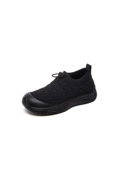 Drawstring Mesh Round Toe Sneakers