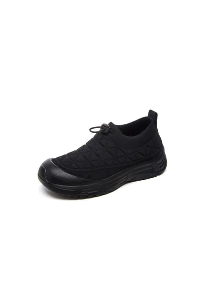 Drawstring Mesh Round Toe Sneakers
