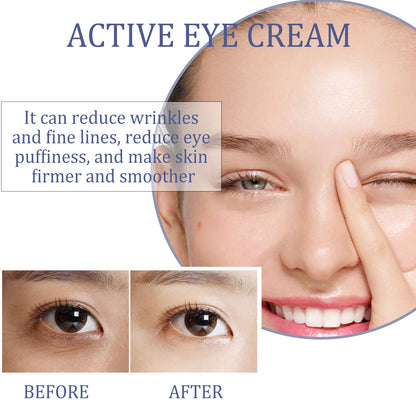 EELHOE Active Eye Cream, Repair Eye Bags And Dark Circles Elastic Firming Skin Around The Eyes Anti-Wrinkle Eye Cream