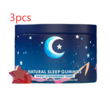 Natural Sleep Gummies, Melatonin-Free Formula, Sweet Strawberry Flavor, Supports Relaxation & Stress Relief, 60 Gummies