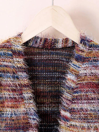 Children's Colorful Knitted Fuzzy Cardigan