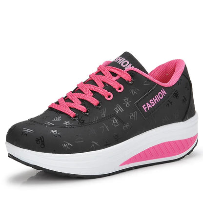 Lace Up Rocker Sole Sneakers