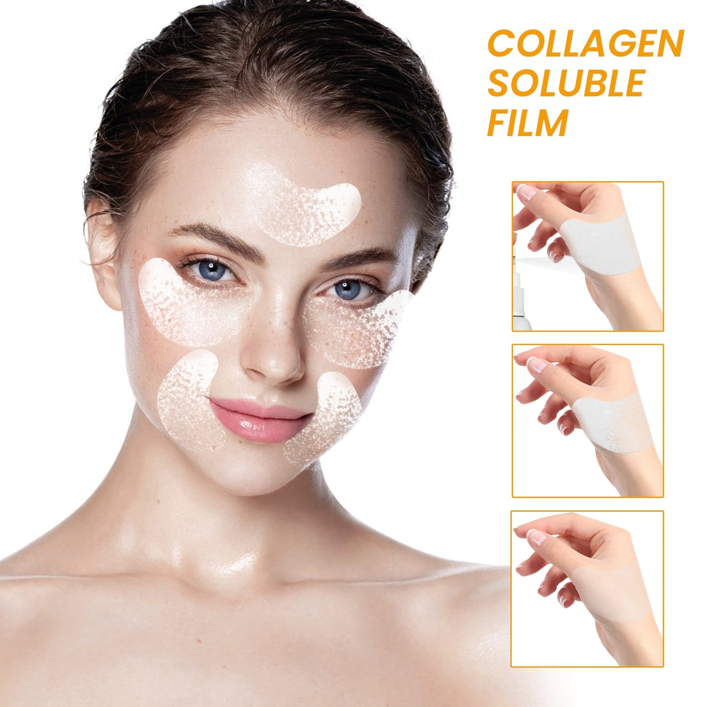 Jaysuing Collagen Soluble Film, Eyes Forehead And Cheeks Light Lines Moisturizing And Firming Mask