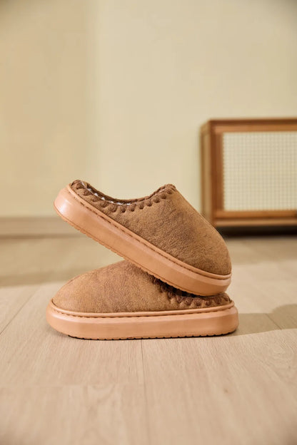 Thermal Round Toe Platform Slippers