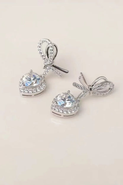 2 Carat Moissanite 925 Sterling Silver Heart Earrings