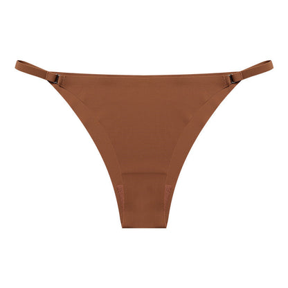 Seamless One-piece Low Waist Panties Women's Cotton Crotch Underwear