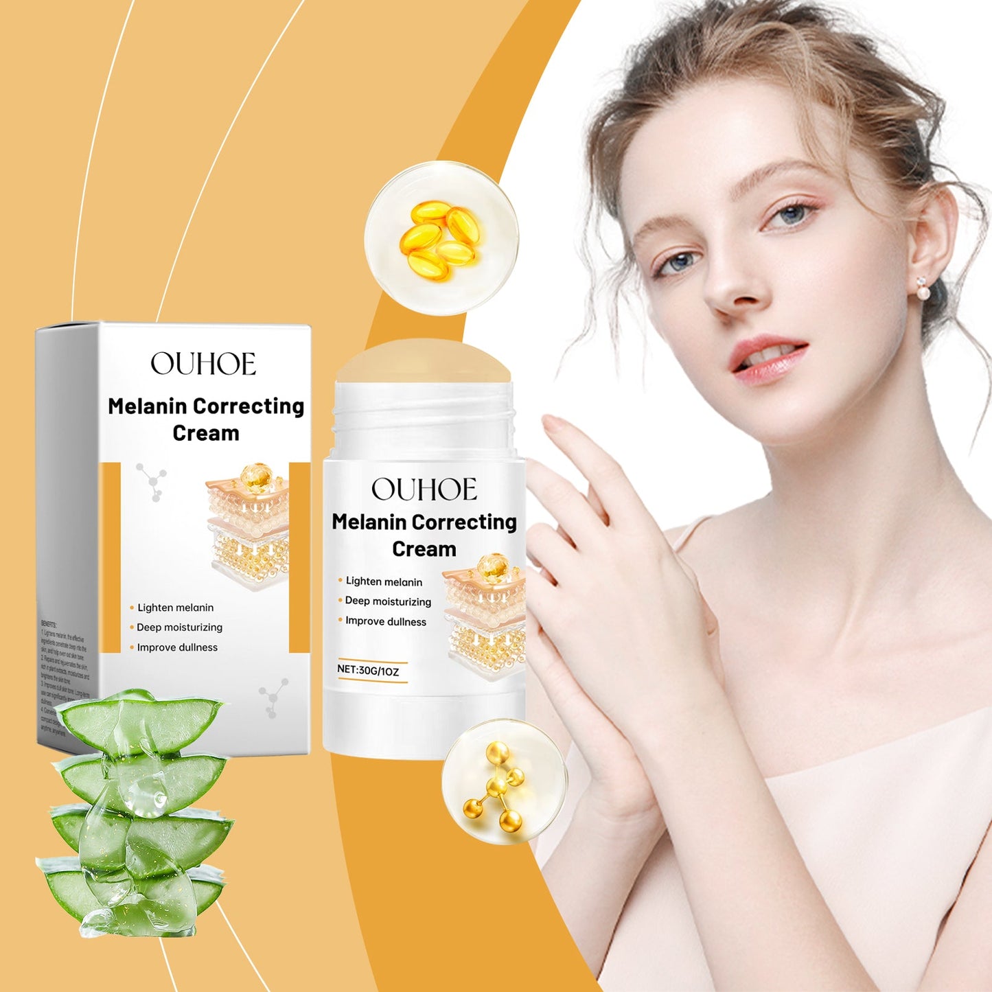 OUHOE Facial Skin Care Stick Repair, Tender, Firming, Brightening, Hydrating And Moisturizing Facial Skin Moisturizing And Beauty Stick